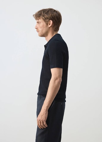 MANGO MAN Shirt 'Pointele' in Blue