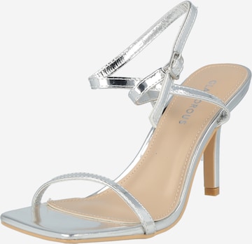 GLAMOROUS Páskové sandály – stříbrná: přední strana