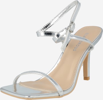 GLAMOROUS Sandalen met riem in Zilver: voorkant