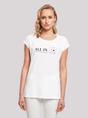 T-shirt 'Poker All In Karten' F4NT4STIC en blanc : devant