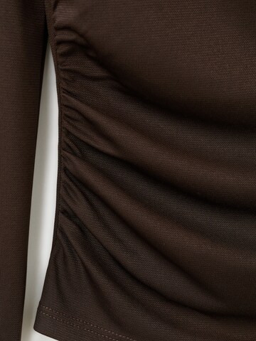 MANGO Majica 'ODETTE' | rjava barva