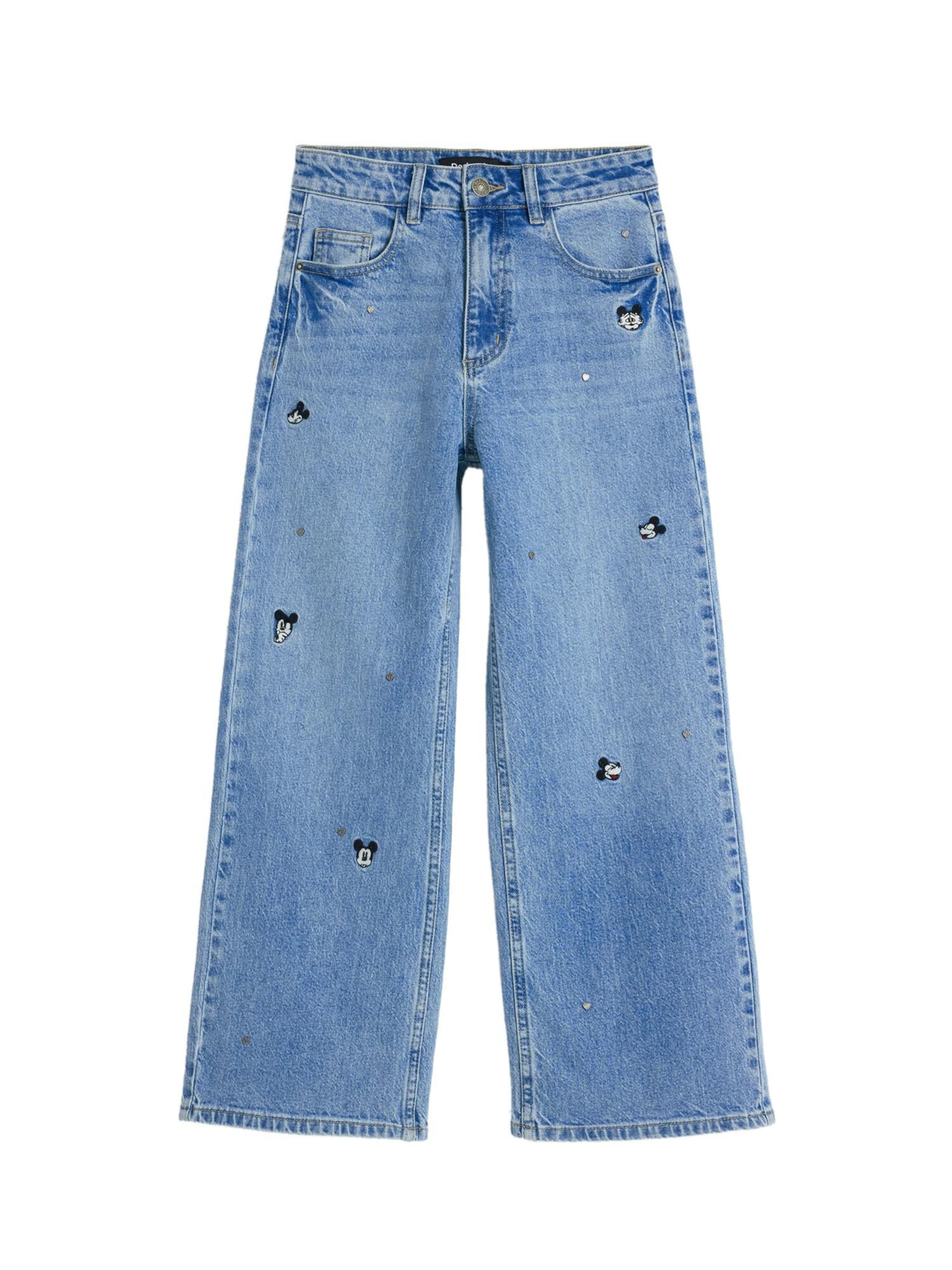 Desigual Wide Leg Mikcey™ culotte jeans in Blau: Vorderseite