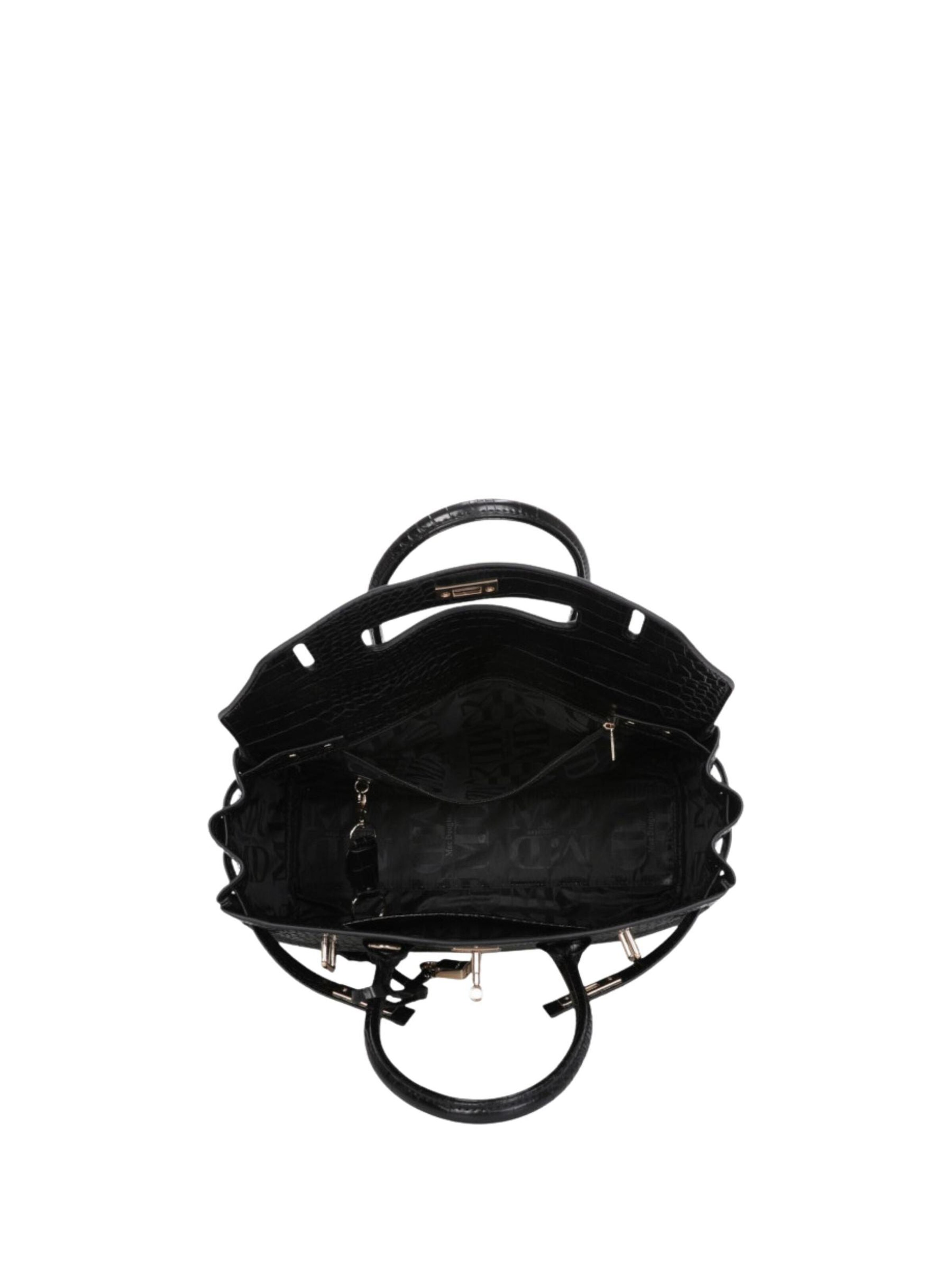 MAC DOUGLAS Handtas 'Mac Douglas Sacs À Main XS Pyla Mery Noir Croco' in Zwart