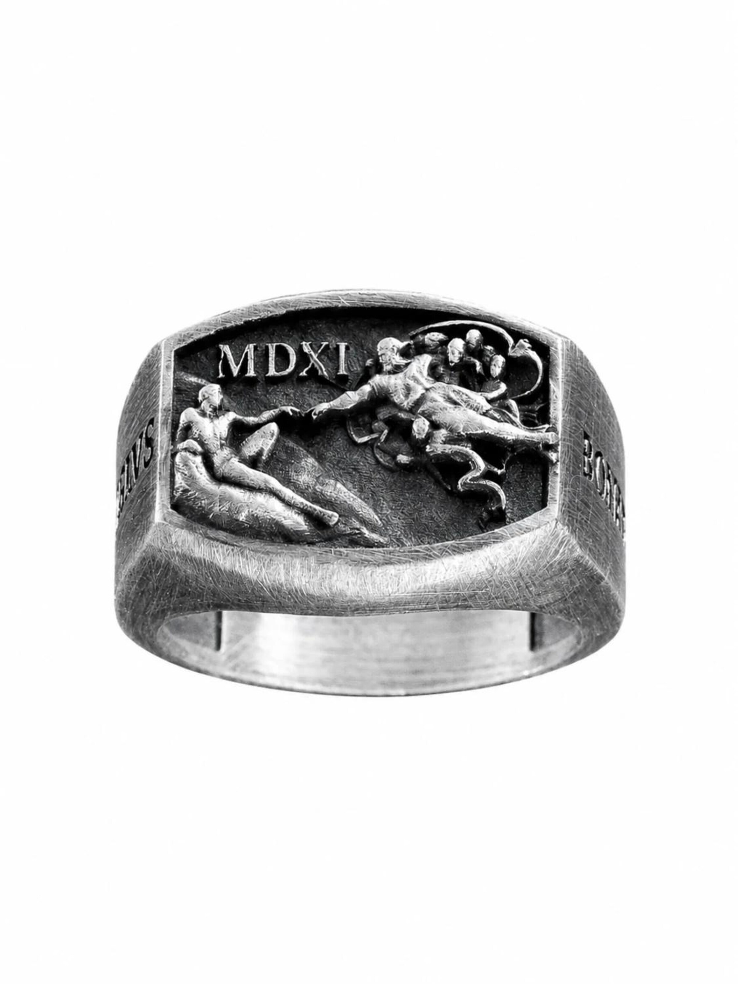 Bague 'THE CREATION OF ADAM - MICHELANDELO' REYTEL en argent : devant