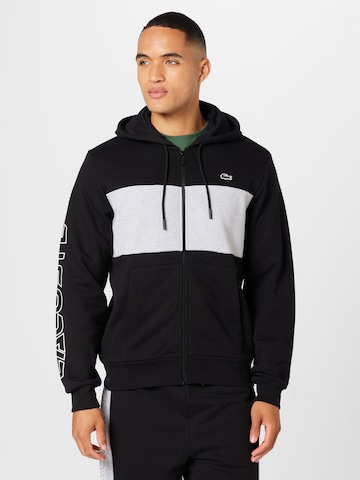 LACOSTE Sweat jacket in Black: front