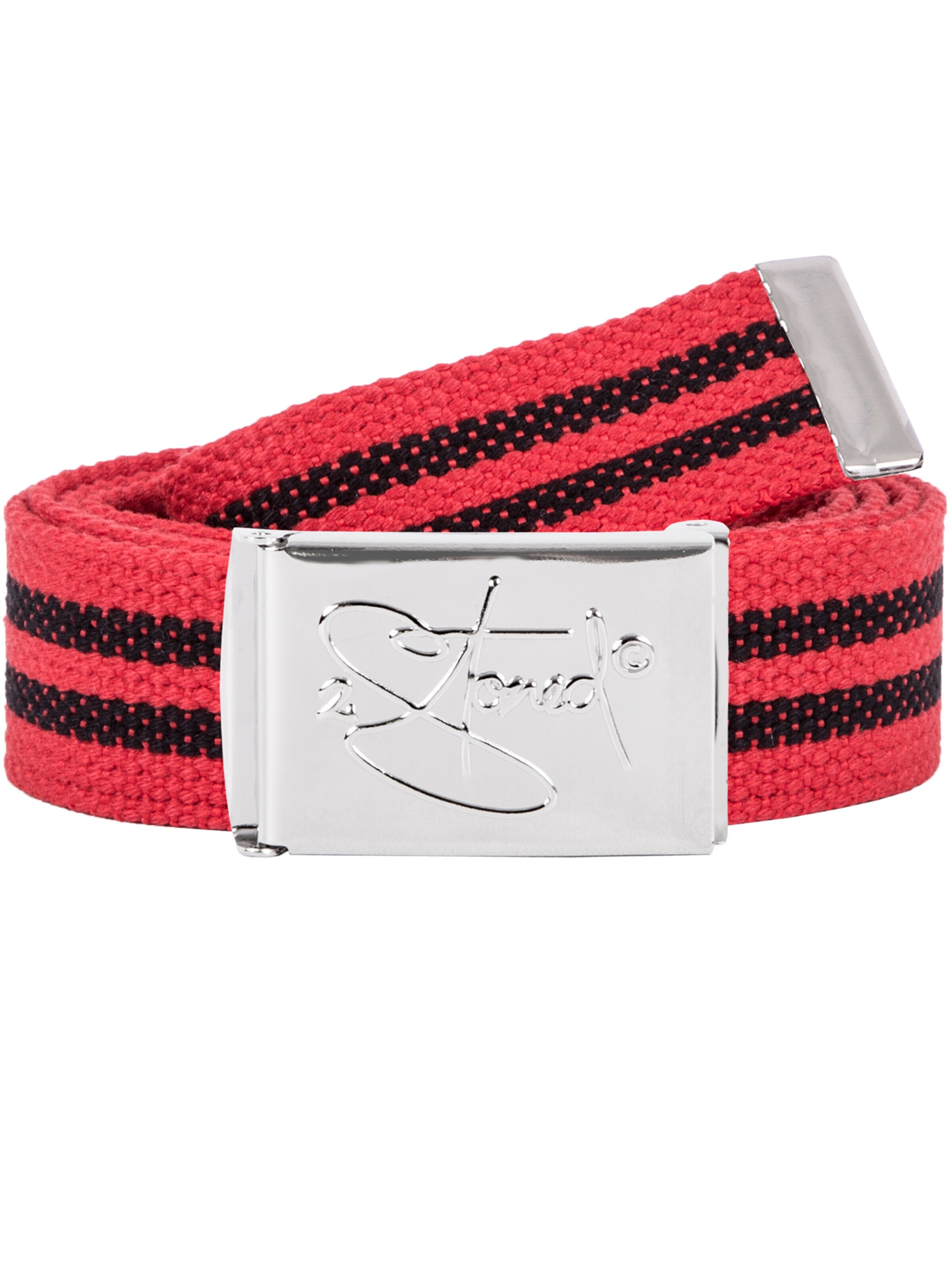 2Stoned Belt 'Small Chrom' in Red: front