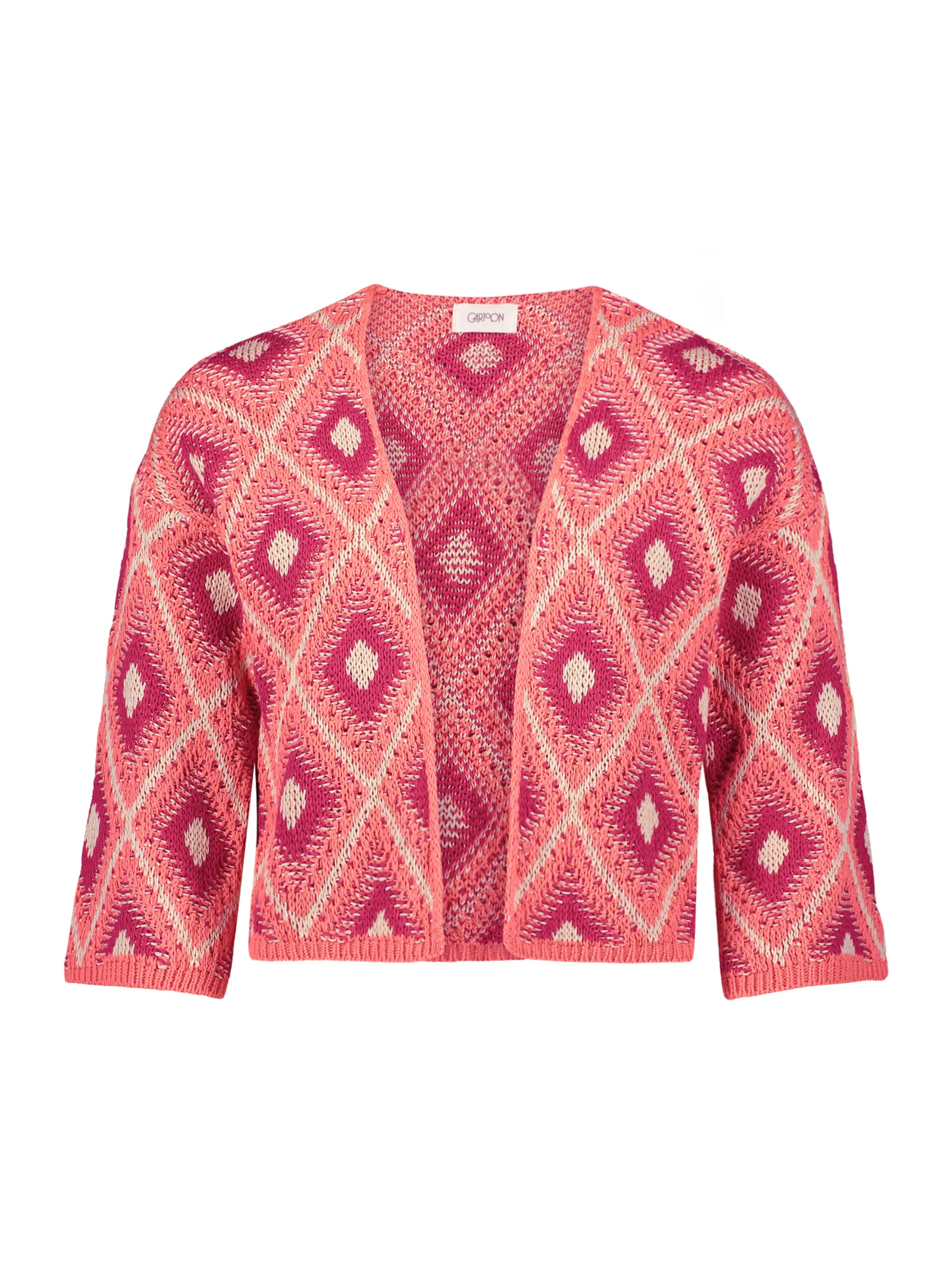 Cartoon Knit cardigan in Pink: front