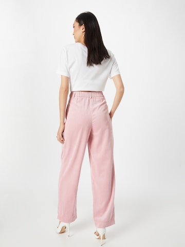 MSCH COPENHAGEN Loose fit Pleat-Front Pants 'Livia' in Pink