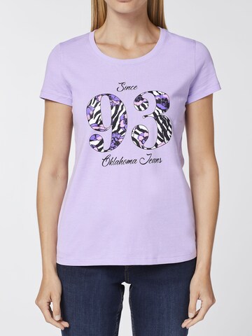 Oklahoma Jeans Shirt ' mit gemustertem Motiv ' in Purple