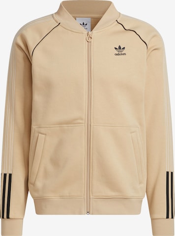 ADIDAS ORIGINALS Zip-Up Hoodie in Beige: front