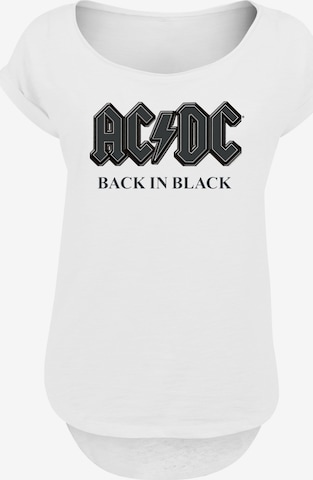 Maglietta 'ACDC Back In Black' di F4NT4STIC in bianco: frontale