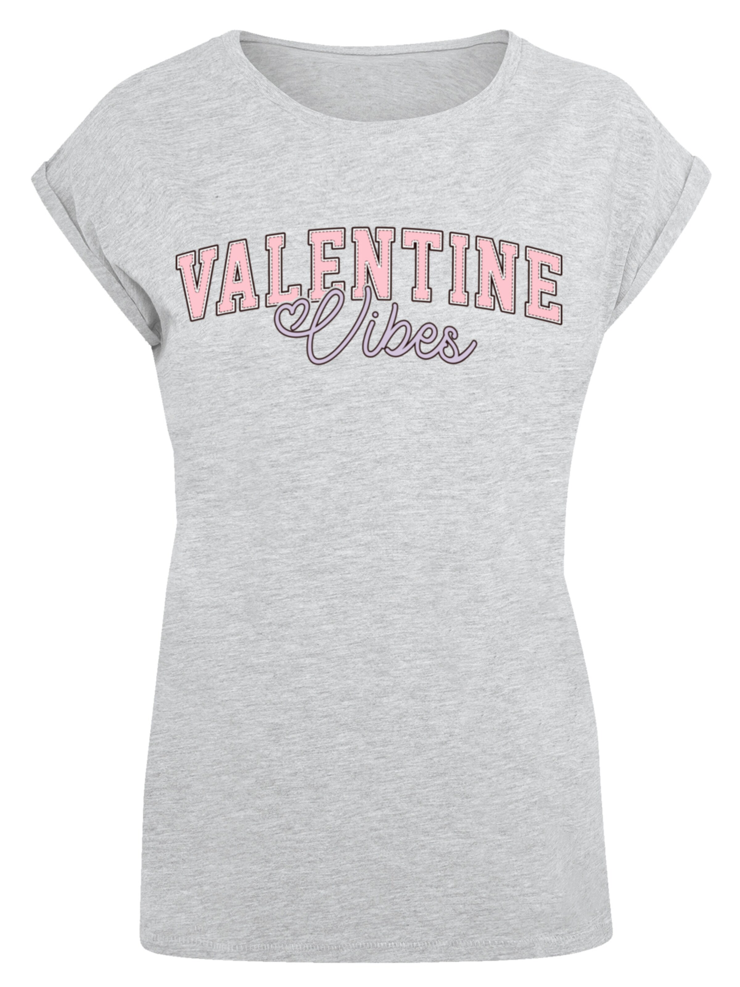F4NT4STIC T-Shirt 'Valentinstag Valentine Vibes' in Grau: Vorderseite
