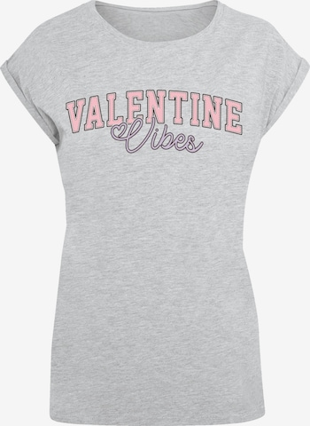 F4NT4STIC T-Shirt 'Valentinstag Valentine Vibes' in Grau: Vorderseite