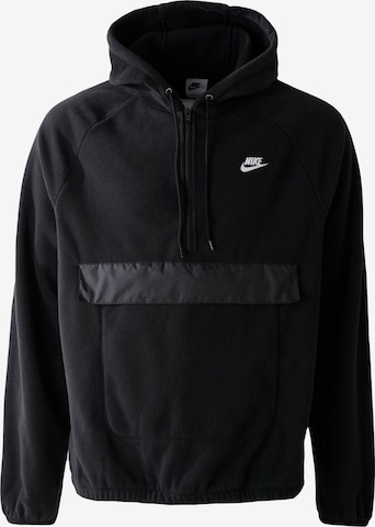 melns Nike Sportswear Džemperis 'CLUB': no priekšpuses