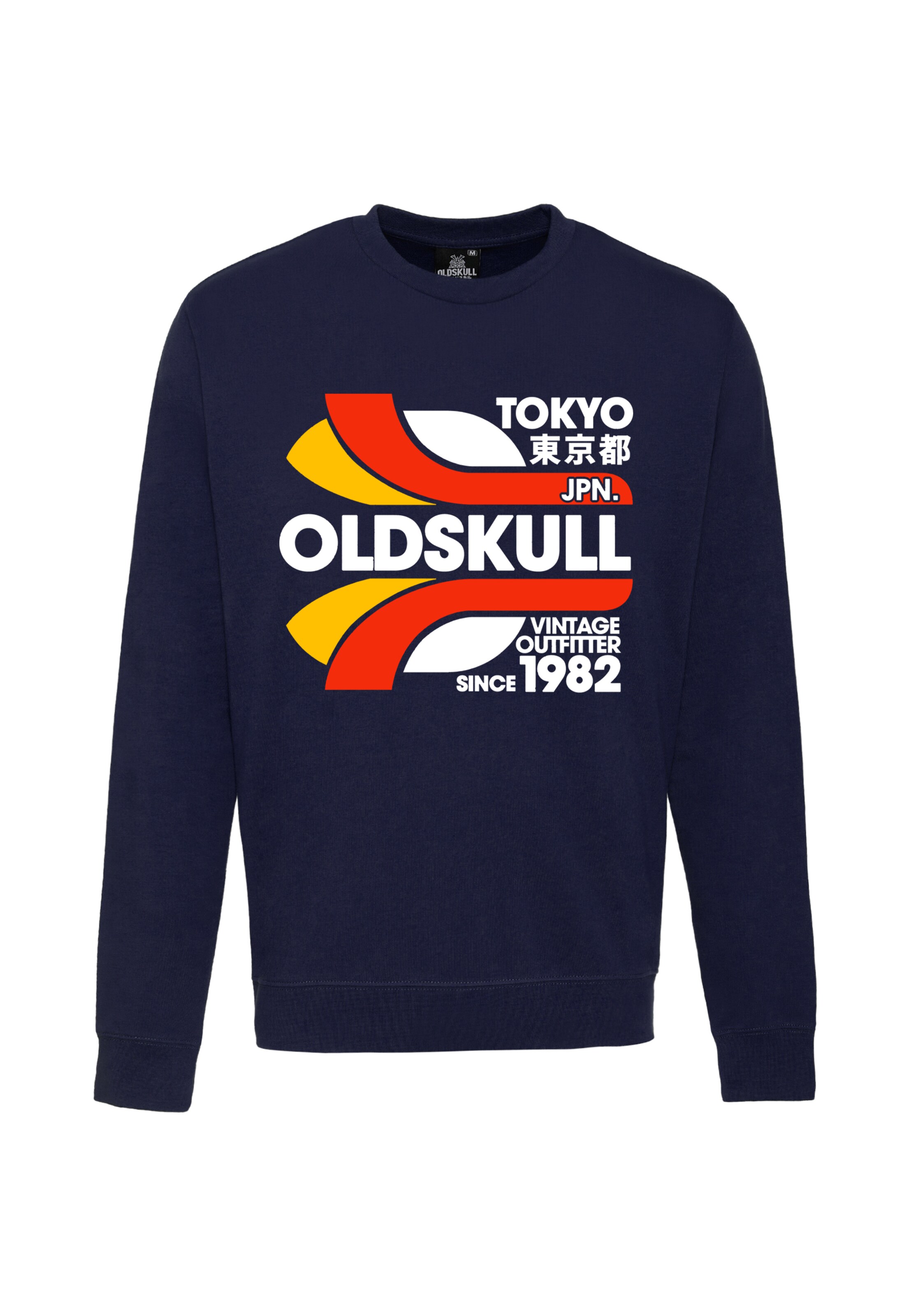 Oldskull Sweatshirt 'Retro Tokyopolis' in Blauw: voorkant
