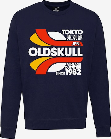 Oldskull Sweatshirt 'Retro Tokyopolis' in Blauw: voorkant