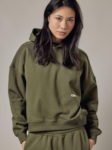 Felpa 'Cappuccio' di OWN Off With Nature in verde: frontale