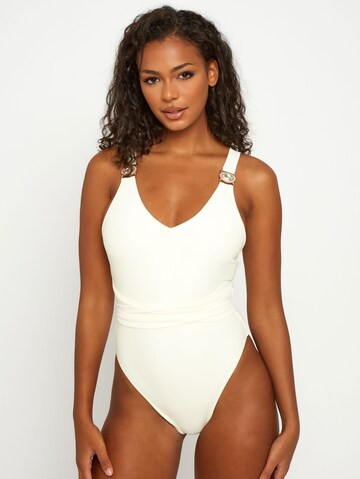 Bustier Maillot de bain 'Amour' Moda Minx en beige : devant