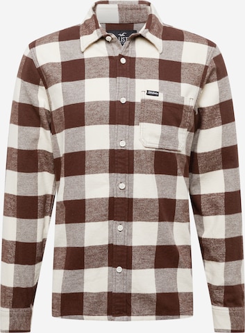 HOLLISTER Slim Fit Skjorte i brun: forside