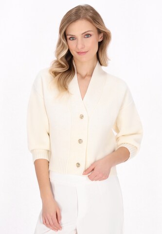 DreiMaster Klassik Вязаная кофта 'Everyday Fashion' в Белый: спереди