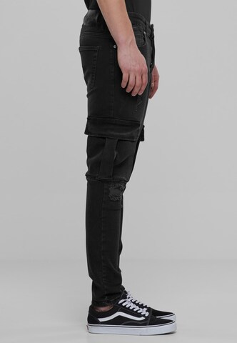 2Y Premium Slim fit Cargo Jeans in Black