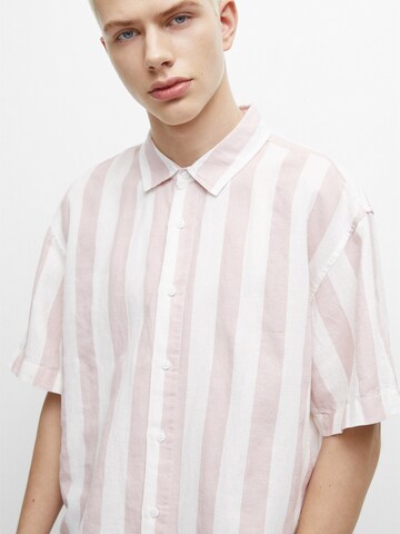 Pull&Bear Comfort fit Button Up Shirt in Pink