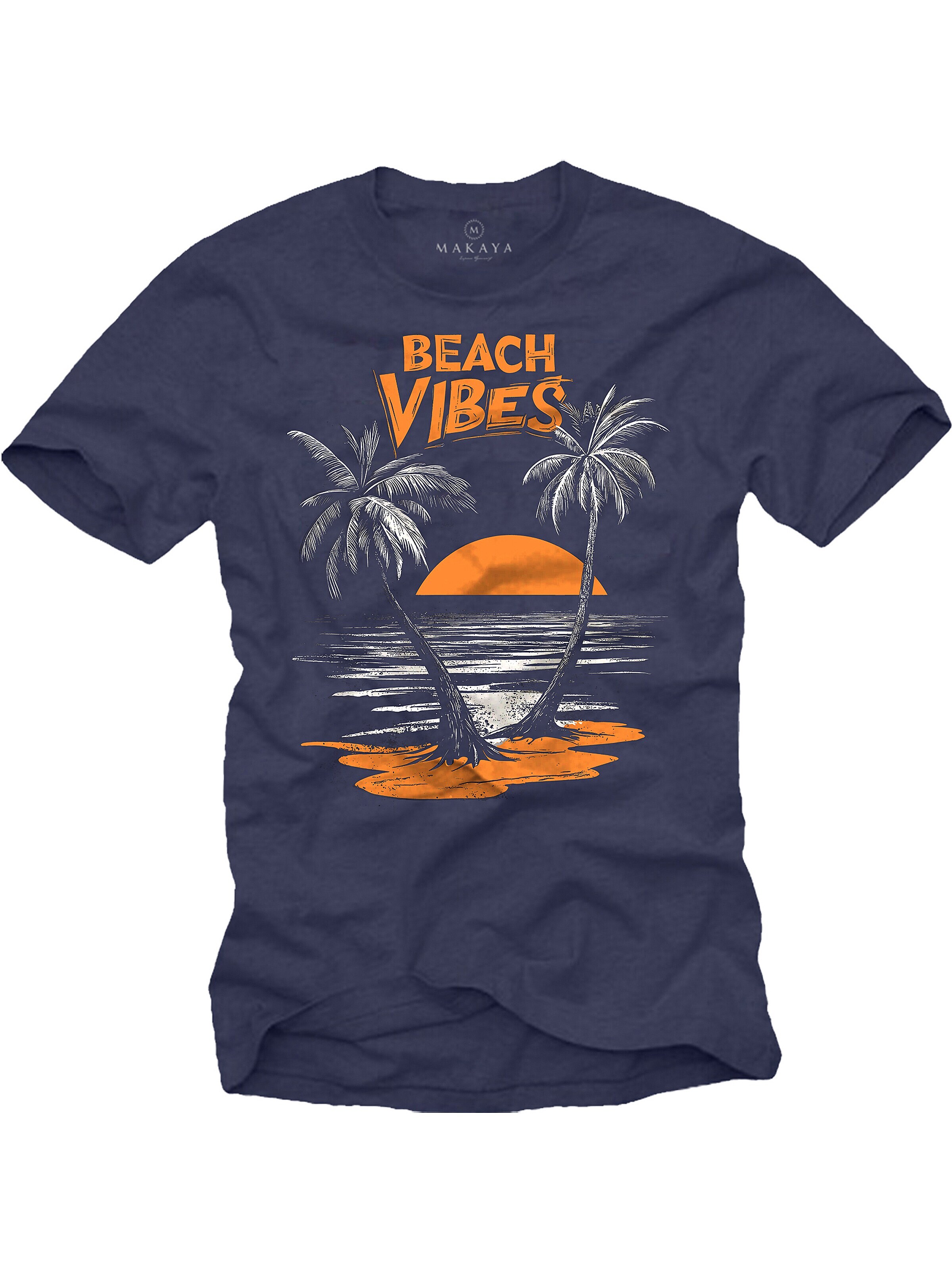 MAKAYA Shirt 'Beach Vibes' in Blue: front