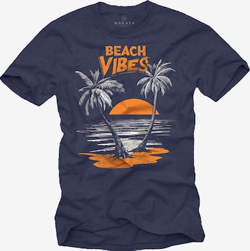 MAKAYA Shirt 'Beach Vibes' in Blue: front