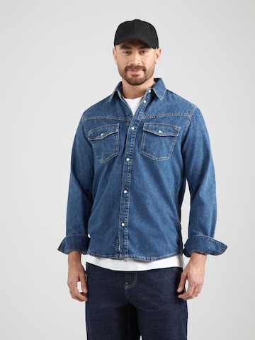 Coupe regular Chemise 'AUTHENTIC' Pepe Jeans en bleu : devant