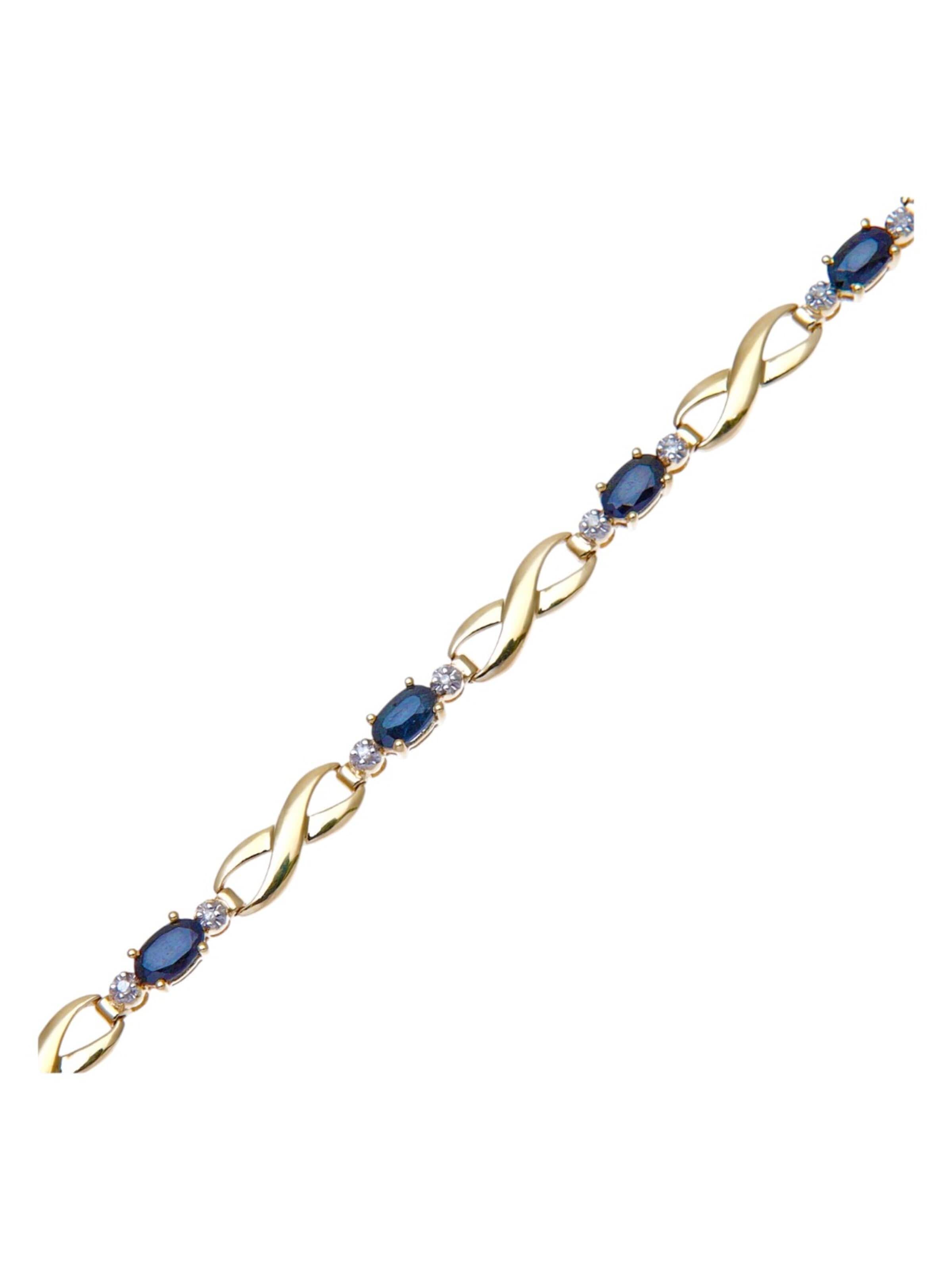 DIAMANT LETERNEL - Pulsera 'Armband aus 375 Gelbgold mit Diamant mit Saphir' en amarillo