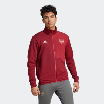 ADIDAS SPORTSWEAR Athletic Zip-Up Hoodie in Red: front