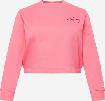 Bluză de molton de la Tommy Jeans Curve pe roz: față