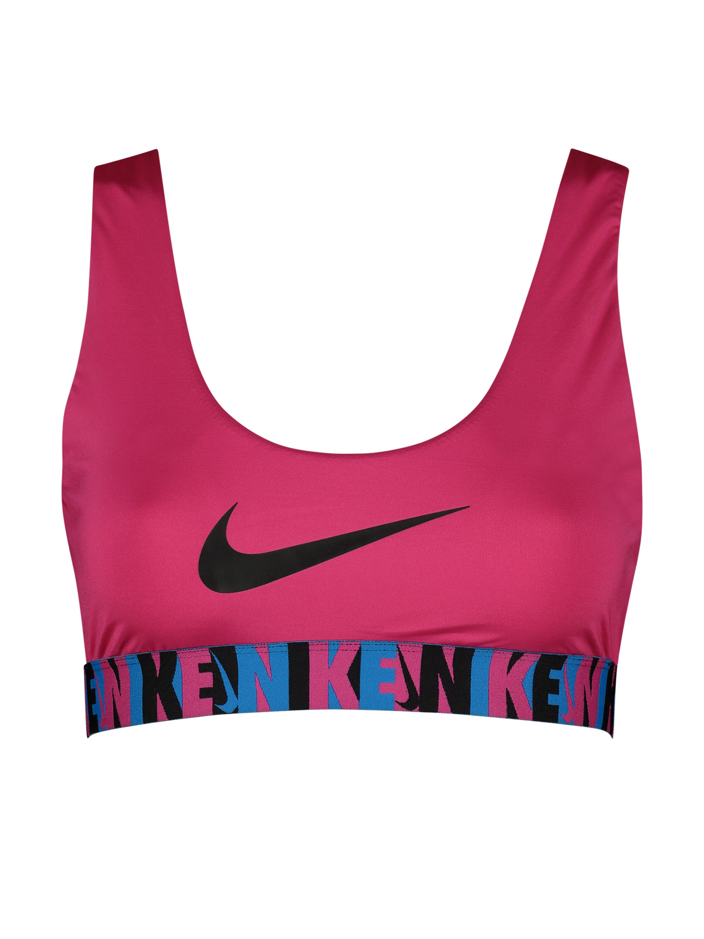 Bustier Hauts de bikini sport Nike Swim en rose : devant
