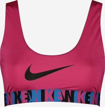 Nike Swim Bralette Athletic Bikini Top in Pink: front
