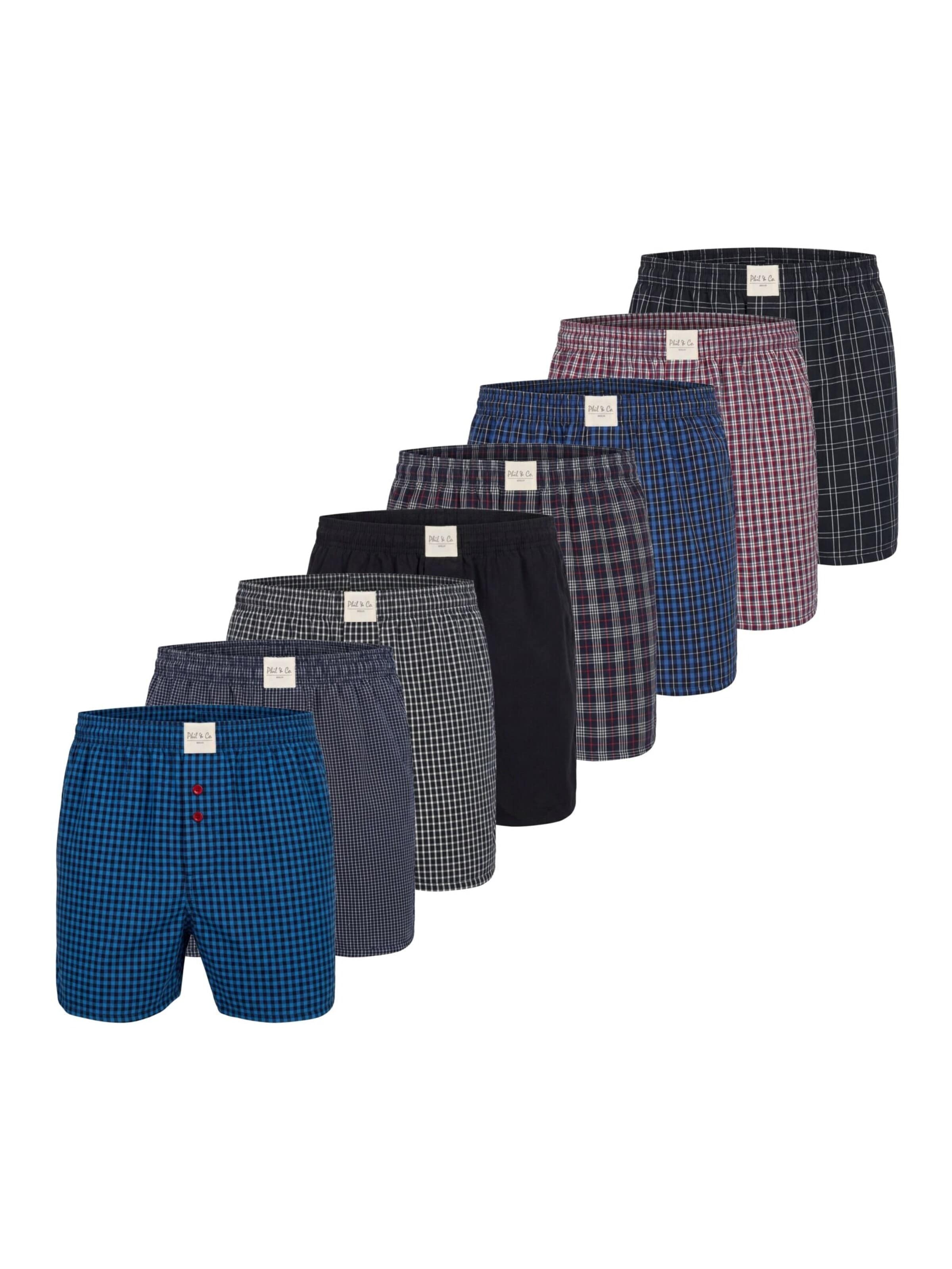 Phil & Co. Berlin Boxer shorts 'Phil & Co. Berlin Men's Woven Boxers 8 Pack – Loose Fit Boxer Shorts – 60% Cotton & 40% Polyester – Breathable, Wrinkle-Resistant & Easy Care' in XXL in Mixed colours, Item view