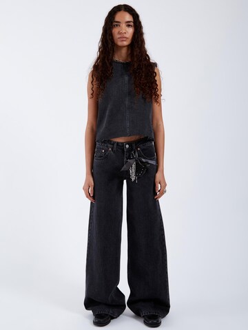 Dr. Denim Regular Jeans 'Rhue Low Wide Jeans'‌‌‌‌‌‌ in Schwarz