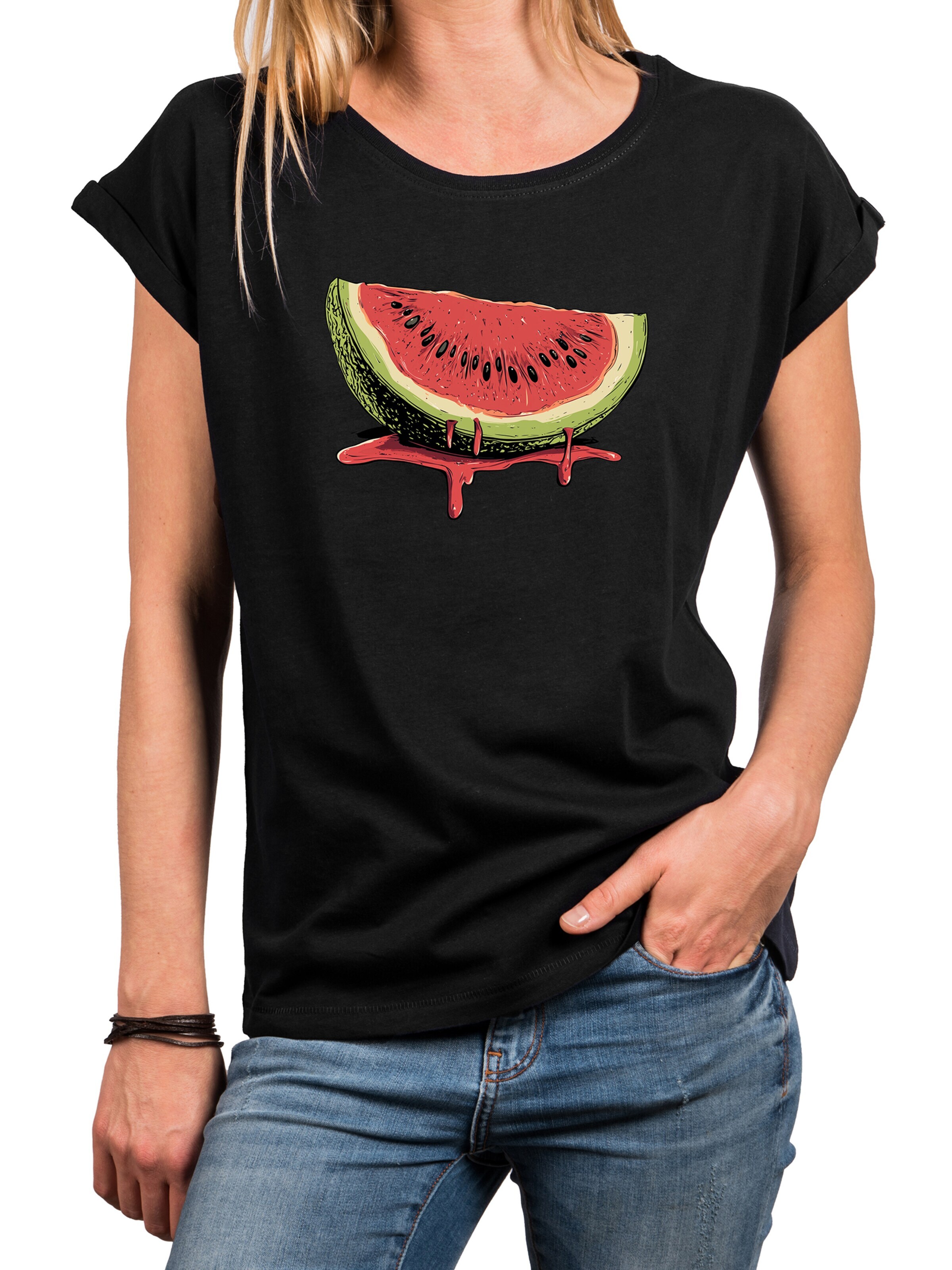 MAKAYA Shirt 'Watermelon' in Black