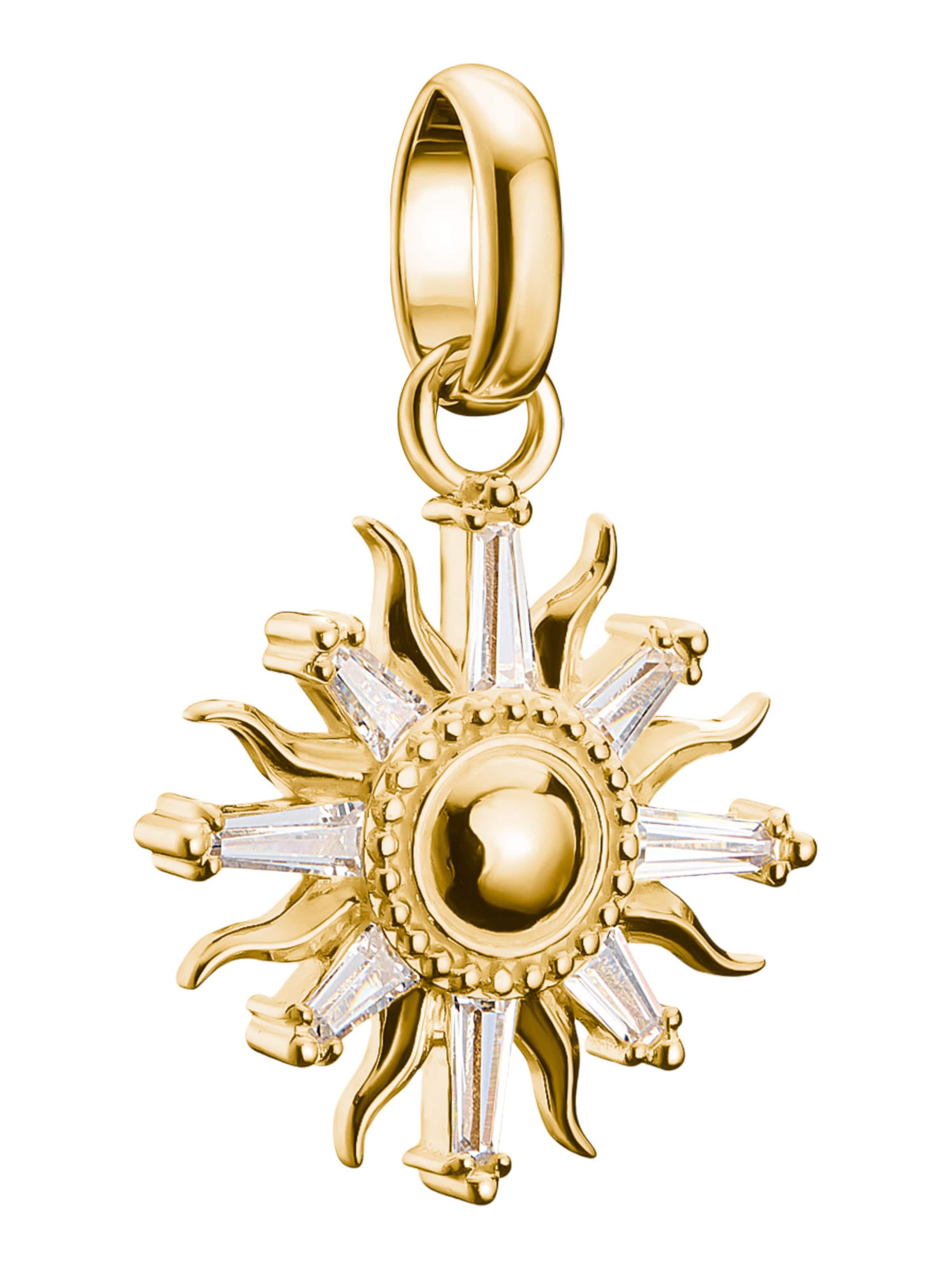 Thomas Sabo Anhänger 'Sonne mit Steinen' in Gold: Vorderseite