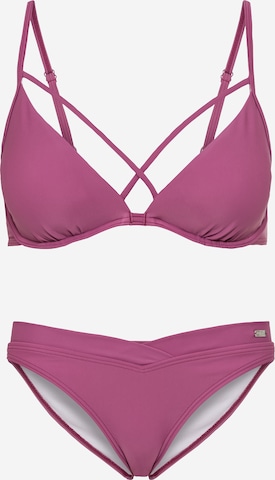 BUFFALO Bygelfri Bikini i rosa: framsida