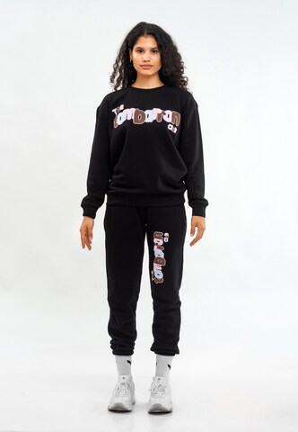 Tom Barron Regular Sweatsuit in Black: front