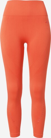 ADIDAS PERFORMANCE Skinny Sportovní kalhoty 'Seamless' – oranžová: přední strana