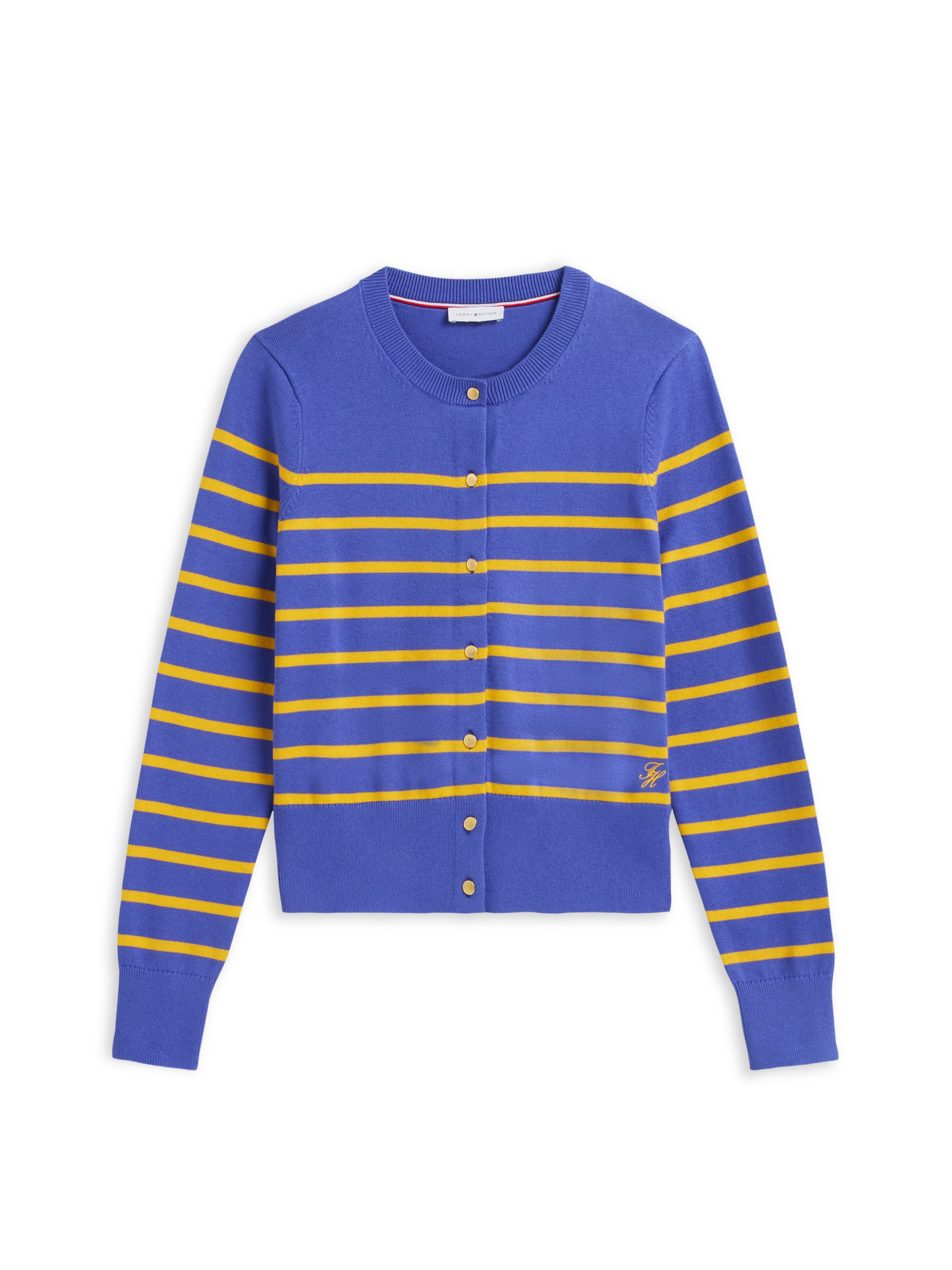 TOMMY HILFIGER Pletena jopa | modra barva: sprednja stran
