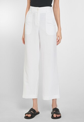 Wide Leg Pantalon Peter Hahn en blanc : devant