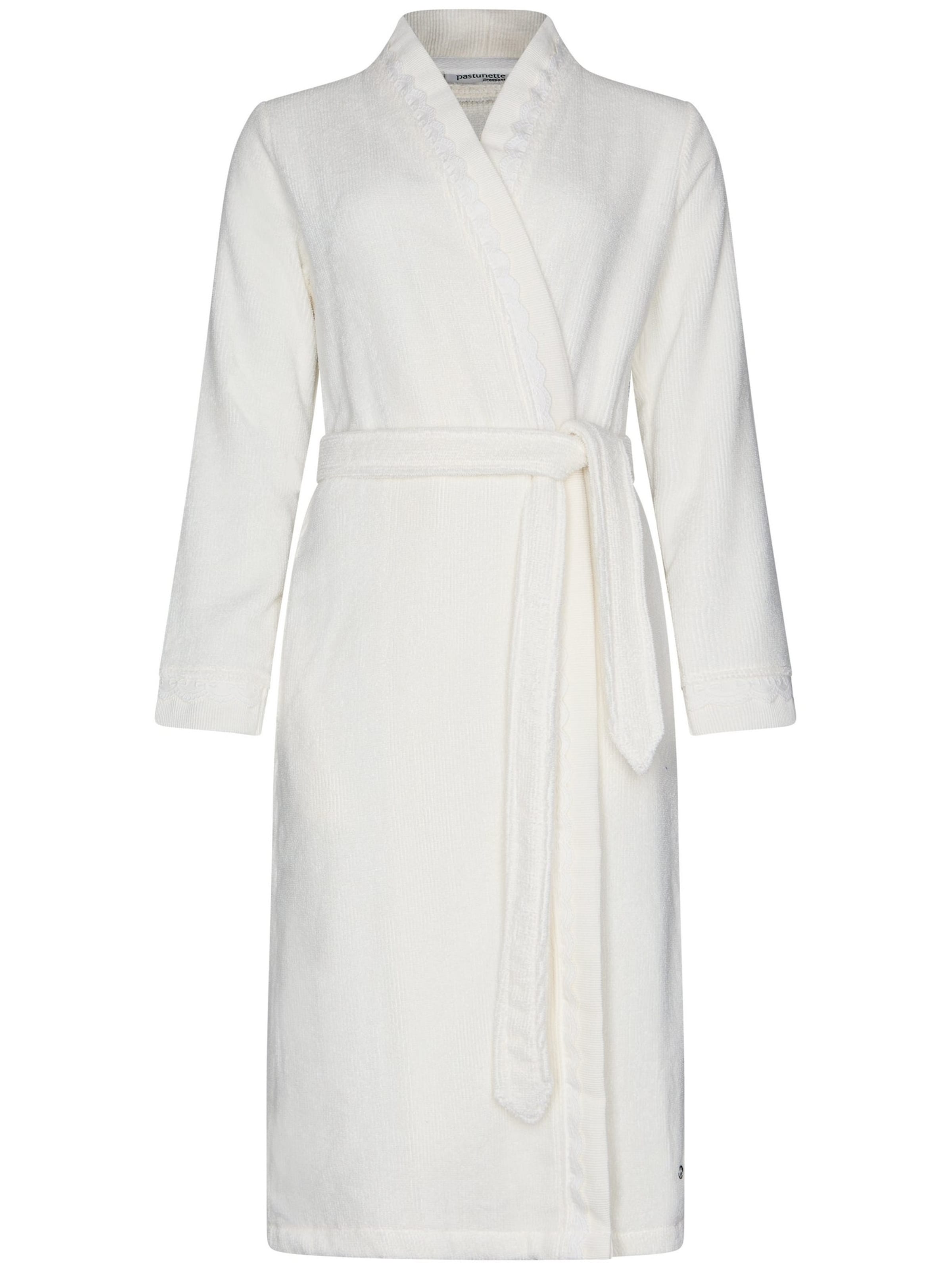 Pastunette Badjas lang  'Pastunette Premium Badjas' in Wit: voorkant