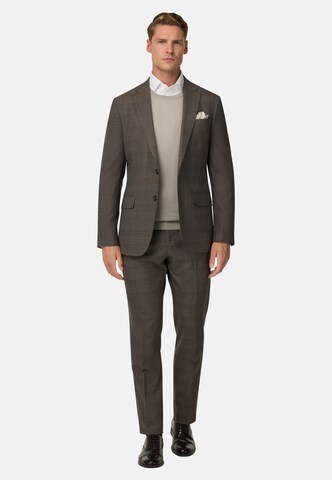 Boggi Milano Slimfit Pak 'Prince Of Wales' in Bruin: voorkant