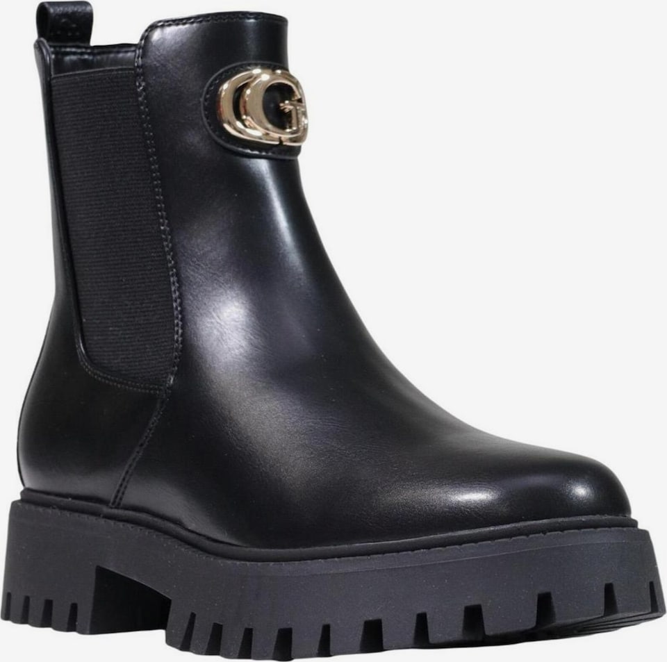Ghete chelsea 'FIDA' de la GUESS pe negru: față