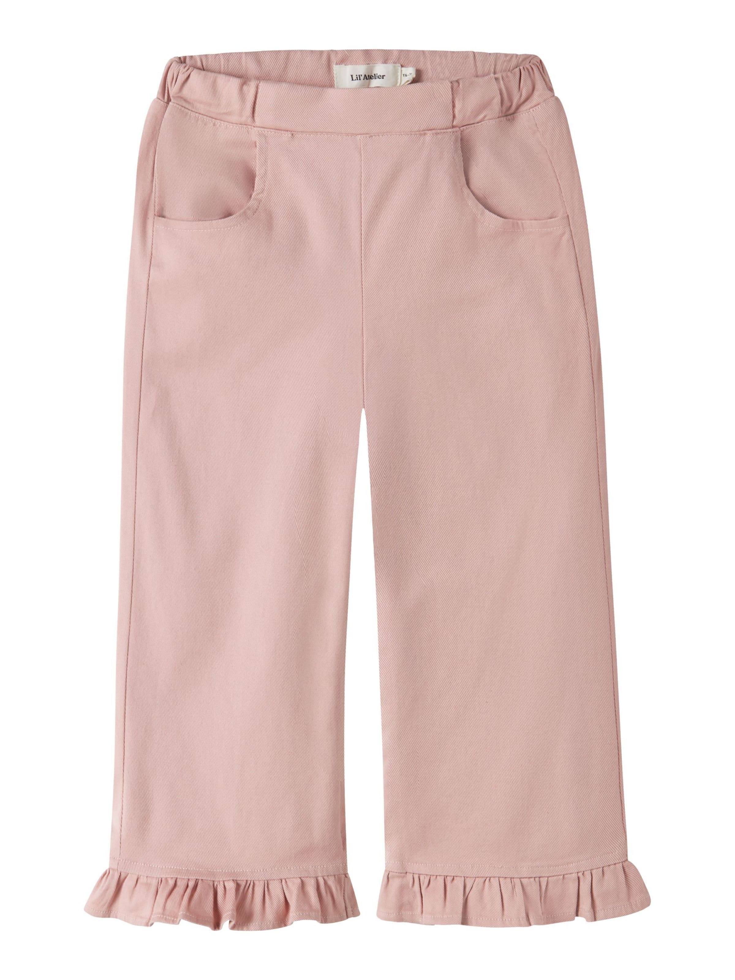 Lil'Atelier Wide leg Trousers in Pink: front