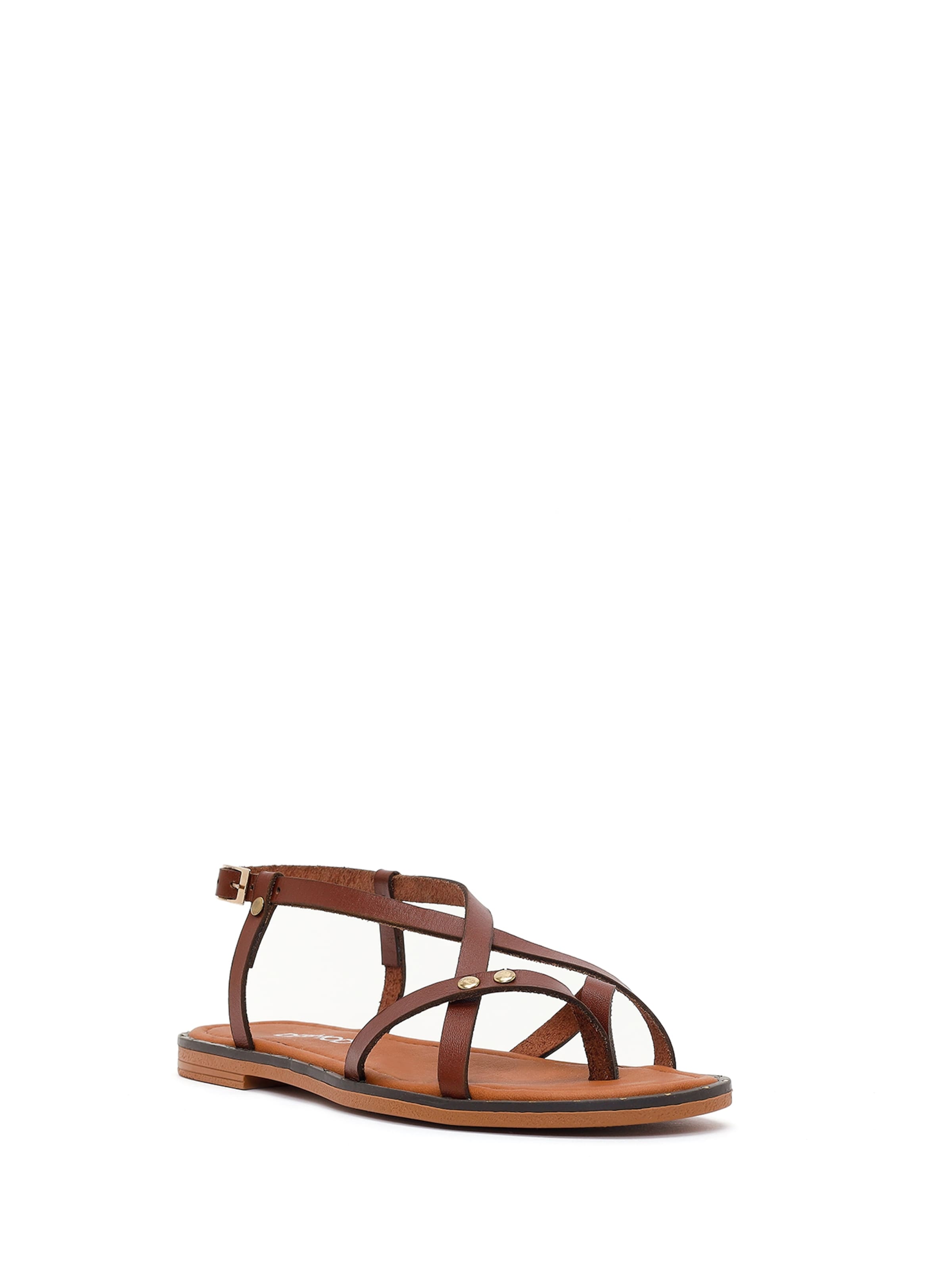 Derimod T-bar sandals in Brown: front