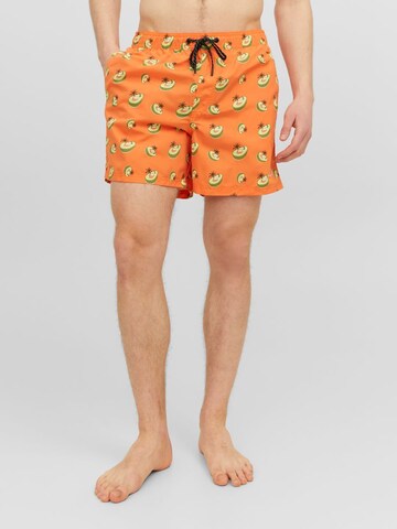 Shorts de bain 'Fiji' JACK & JONES en orange : devant