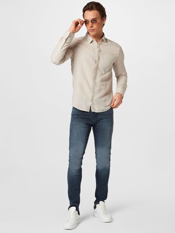 Calvin Klein Regular Fit Hemd in Beige